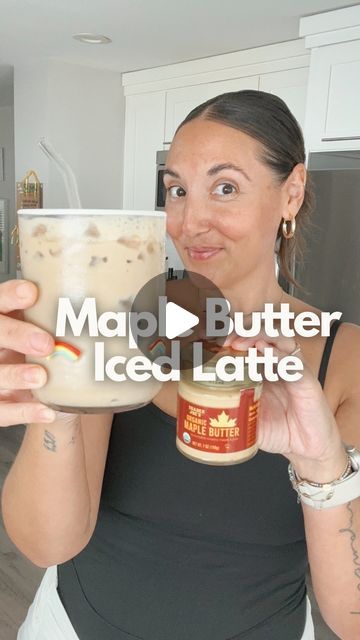 Jacqui Saldaña Simple Recipes on Instagram: "Maple Butter Latte 🍁 I love a maple flavored coffee and this one here is so yummy! I snagged a jar of maple butter and so far I’ve mixed it into my coffee, spread it on graham crackers and eaten it with a spoon 😬 #maplebutter #icedcoffee" Maple Butter, Flavored Coffee, Tea Beverages, Fall Food, Iced Latte, So Yummy, My Coffee, Simple Recipes, Coffee Flavor