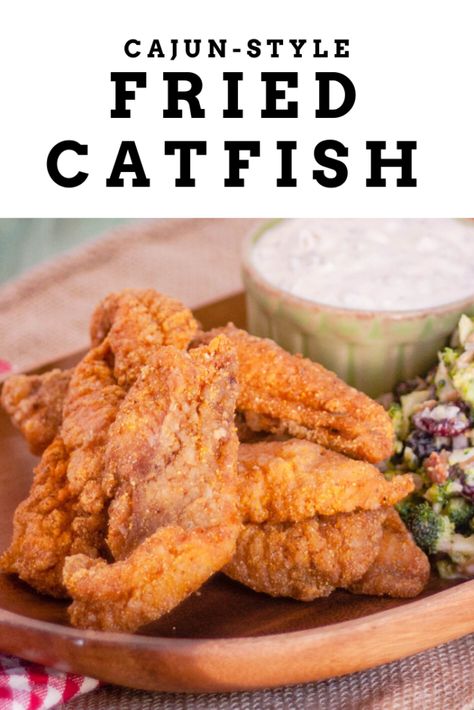 Cajun Fried Catfish | Jennifer Cooks Cornmeal Catfish Fried Fish, Fried Fish Batter, Fried Catfish Recipes, Southern Fried Catfish, Catfish Recipes, Cajun Food, Fried Catfish, Battered Fish, Batter Recipe