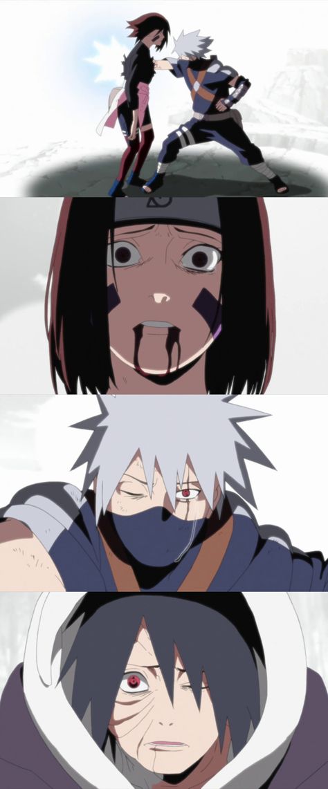 Rin Nohara, Kakashi Hatake & Obito Uchiha Obito Uchiha And Rin Nohara, Kakashi Kill Rin, Rin Obito Kakashi, Obito Vs Kakashi, Kakashi Obito Rin, Obito Rin Kakashi, Rin Naruto, Kakashi Rin, Rin Obito