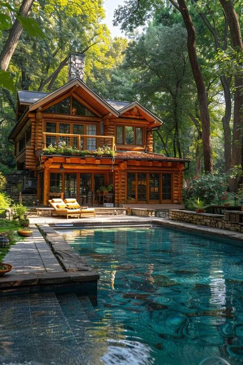 Retirement Living, River House, House Inside, House Hunting, Design Your Dream House, Dream House Exterior, Cabins In The Woods, Home N Decor, Log Homes