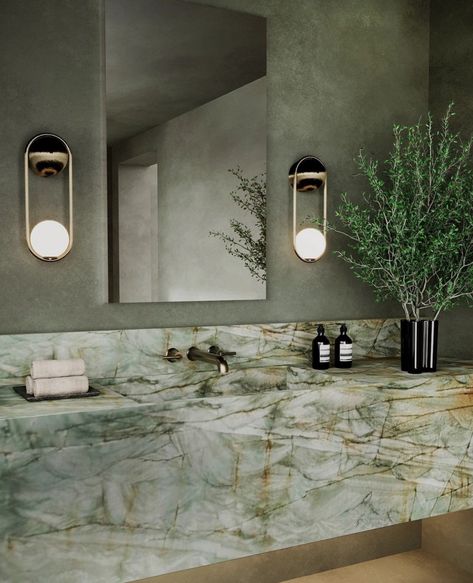 Green Quartzite, New House Bathroom, House Bathrooms, The Natural World, Bathroom Inspiration Decor, Green Bathroom, Bathroom Renos, Green Marble, House Bathroom