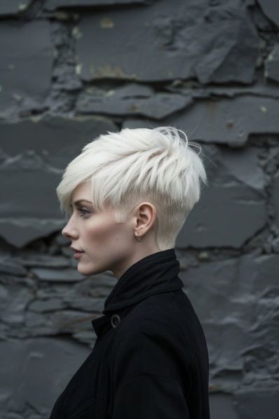 21+ Pixie Bob Haircuts: The Perfect Blend Of Chic And Playful White Pixie Haircut, Pixie Cut Blonde Hair, Platinum Blonde Pixie Cut, Edgy Pixie Cut, Platinum Blonde Pixie, Edgy Pixie Cuts, Pixie Bob Haircut, Edgy Pixie, Shaved Nape