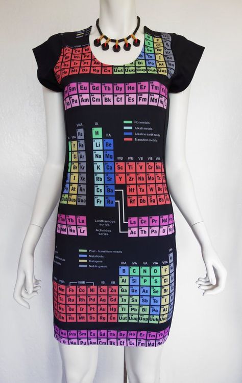 Little black dress for science Science Dress, Science Clothes, Chemistry Teacher Gift, Element Dress, Periodic Elements, Teacher Outfits Elementary, Winter Teacher Outfits, Chemistry Gifts, Summer Teacher Outfits