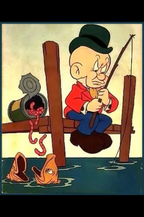 Elmer ! Fishing Jokes, Desenho Tom E Jerry, Happy Fishing, Elmer Fudd, Fishing Signs, Fishing Pictures, Crappie Fishing, Cartoon Pictures, Fishing Quotes