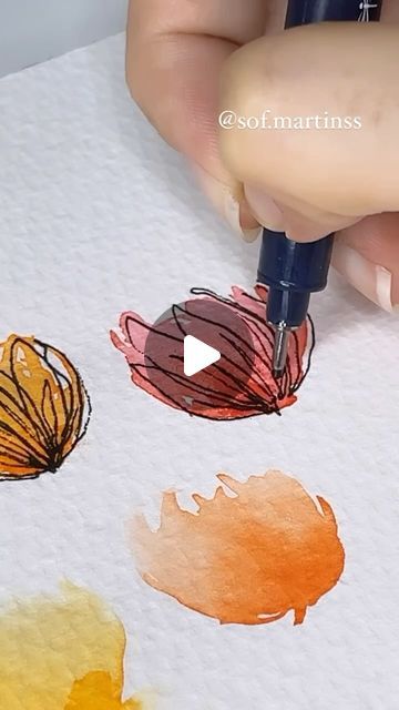 Sof (Sophia Martins) on Instagram: "Some water and some flowers! It’s a blooming summer 💐   #easydrawings #watercolor#watercolorflowers #floresemaquarela" Doodle Watercolor Art, Watercolor Doodles Flowers, Watercolor And Ink Tutorial, Watercolour Journaling, Doodles Flowers, Ink Tutorial, Joel Sunny, Watercolor Quotes, Fodder School