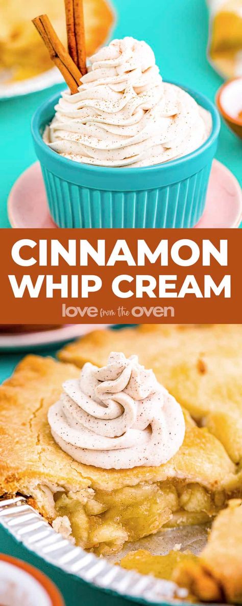 Cinnamon Whipped Cream Recipe, Whipped Cinnamon Frosting, Cake Recipes With Whipped Cream Frosting, Fall Whipped Cream, Heavy Cream Whipped Topping, Cinnamon Whipped Cream Frosting, Whipped Cream Cheese Recipes, Cinnamon Cream Cheese Cookies, Cinnamon Cool Whip