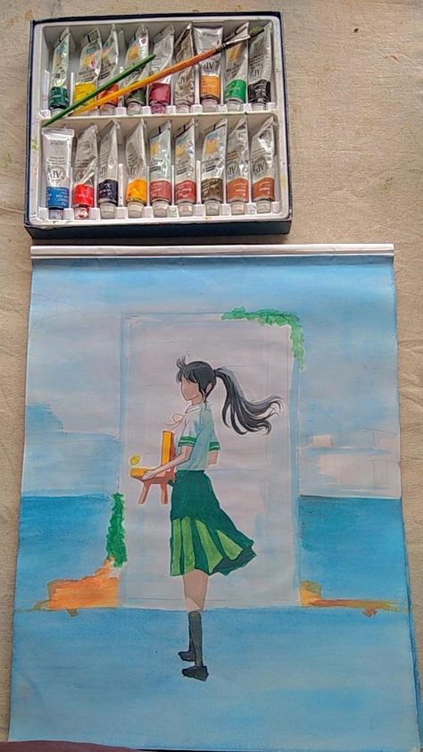 #anime #painting #suzume Suzume Painting Ideas, Suzume Painting, Suzume Drawing, Anime Painting, Garden Of Words, Bts Polaroid, Lovely Smile, Art Decor Diy, Canvas Painting Designs