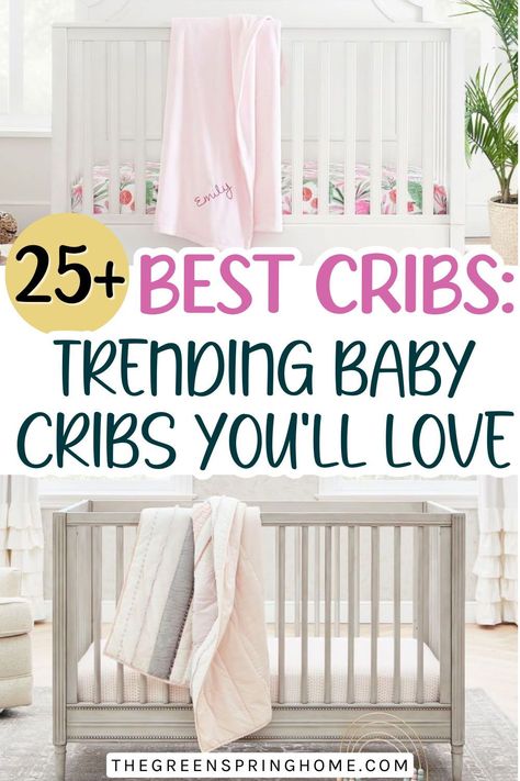 Looking for a shortlist of the best cribs for your baby? Today we’ve got a list of 25+ trending baby cribs to show you!  Whether you’re looking for something sophisticated, feminine or simply a modern design… you’re going to love one of these for your new baby. Best Cribs For Baby, Cribs For Babies, Baby Crib Designs, Best Baby Cribs, Crib Design, Best Crib, Small Nurseries, Grandmas House, Baby Crib