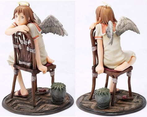 Creators Labo Haibane Renmei Rakka #1 (PVC Figure) Item picture6 Cute Figures Anime, Rei Figurines, Haibane Renmei, Yoshitoshi Abe, Animecore Figures, Rei Figure Evangelion, Haniwa Figures, Angel Figure, Figure Anime