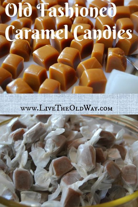 caramel candy Carmel Candy, Caramel Candies Recipe, Caramel Candies, Candy Caramel, Old Candy, Karo Syrup, Root Cellar, Milk Syrup, White Corn