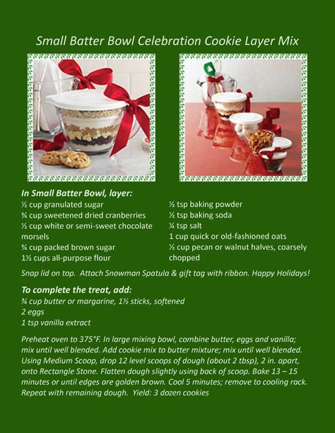 Make celebration cookie layer mix in small batter bowl makes a great gift for someone who loves to bake! --www.pamperedchef.biz/nikkilane57 Gift Mixes, Chef Desserts, Drink Gifts, Chef Ideas, Tupperware Recipes, Pampered Chef Party, Jar Recipes, Christmas Posts, Chef Party