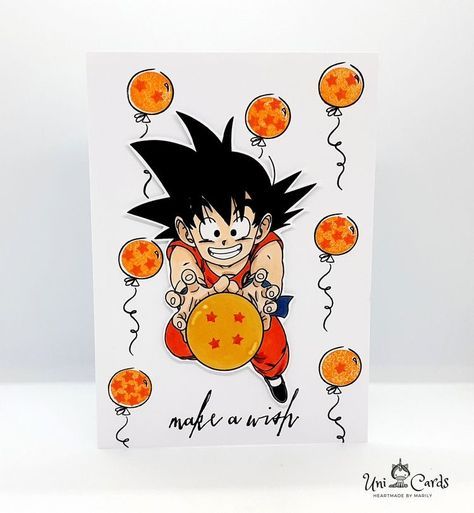 Dragon Ball Gift Ideas, Dragon Ball Z Gifts, Dad Birthday Craft, Dragon Ball Z Birthday, Goku Birthday, Birthday Card Son, Z Cards, Dragon Birthday Parties, Happy Birthday Cards Diy