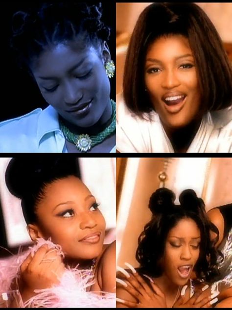 Swv 90s Outfits, Swv 90s Hair, Swv 90s, Swv 90s Aesthetic, 90s Party Outfit, V Hair, 90s Hairstyles, Song Artists, Hair Creations