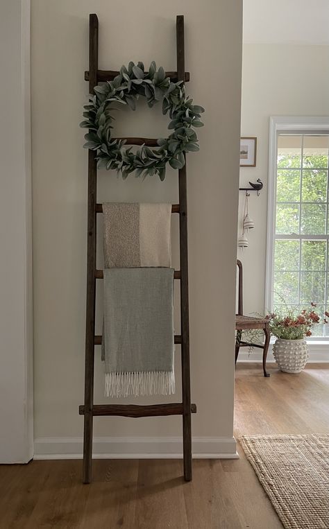 Black Ladder Decor, Blanket Ladder Decor Living Room, Ladder Decor Living Room, Ladder Wall Decor, Blanket Ladder Decor, Fair Outfit, Fair Outfits, Blanket Ladder, Room & Board