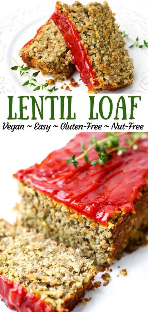 Lentil Loaf Vegan, Vegan Lentil Loaf, Lentil Meatloaf, Vegan Meatloaf, Lentil Loaf, Healty Dinner, Vegan Lentil, High Protein Vegan Recipes, Vegan Blog