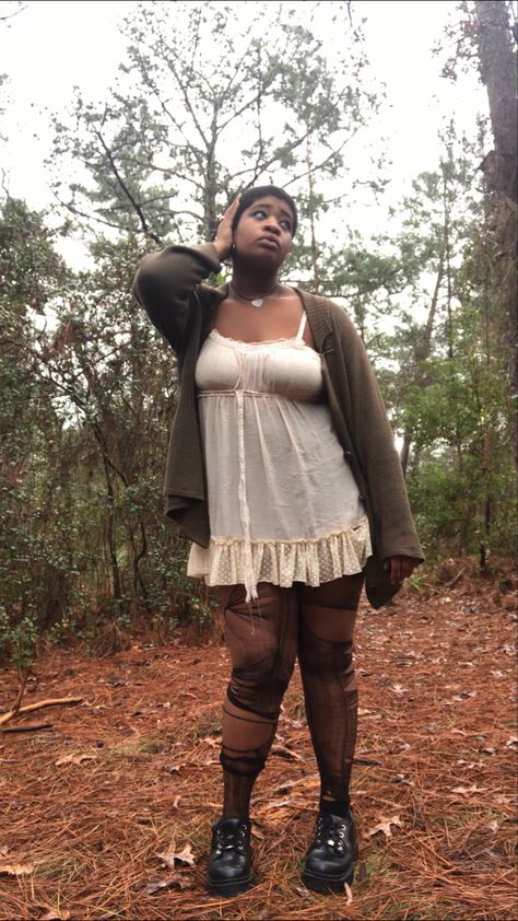 Fairy Outfit Ideas Plus Size, Plus Size Grung, Fairy Grunge Aesthetic Outfit Plus Size, Grunge Outfits Fairy, Fairy Grunge Black Women, Plus Size Fairy Grunge Outfits, Plus Size Fairy Outfits, Grunge Fairycore Outfits Plus Size, Midsize Fairy Grunge