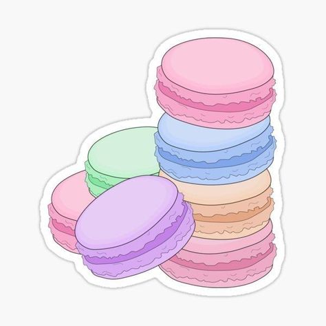 Preppy Stickers, Cute Laptop Stickers, Tumblr Stickers, Scrapbook Stickers Printable, Food Stickers, French Macarons, Easy Doodles Drawings, When You Sleep, Kawaii Food