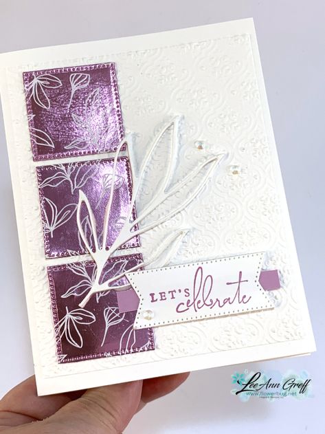 Splendid Stems Stampin Up Cards, Paper Pixie, Purple Cards, Nature Card, Paper Packs, Pink Cards, Designer Paper, Making Greeting Cards, Live Today