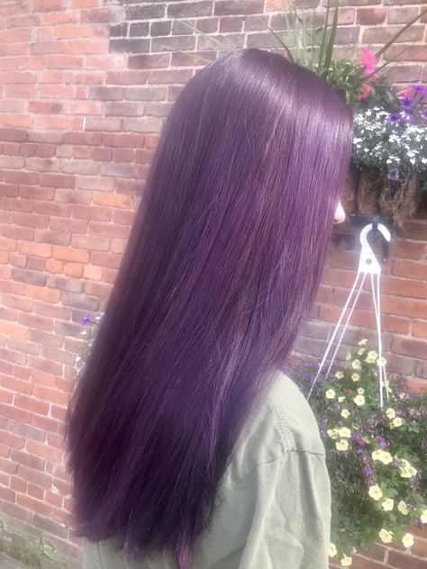 Hair Color Perpul, Purple Hair With Bangs Aesthetic, Tinted Purple Hair, Violet Soft Black Hair, Long Purple Hair With Bangs, Types Of Purple Hair, Purple Aesthetic Hair, Dark Lilac Hair, Dark Purple Hair Aesthetic