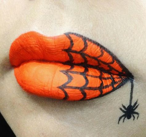 Halloween Lip Art, Fall Makeup Lips, Halloween Lipstick Ideas, Halloween Makeup Lips, Halloween Lip Makeup, Halloween Lipstick, Halloween Lips, Disney Eye Makeup, Holloween Makeup