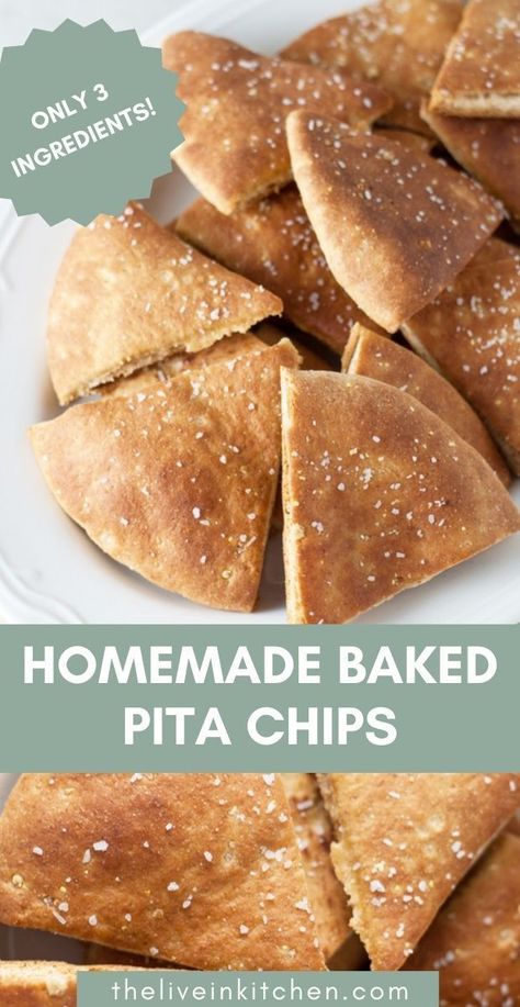 Crispy baked pita chips are simple to make, easy to customize, and ready in minutes! Serve them with your favorite hearty dips for a healthy snack option. Hearty Dips, Kid Friendly Vegetarian Recipes, Vegetarian Appetizers Easy, Homemade Pita Chips, Baked Pita Chips, Homemade Pita, Vegetarian Side Dishes, Crowd Pleasing Recipes, Healthy Snack Options