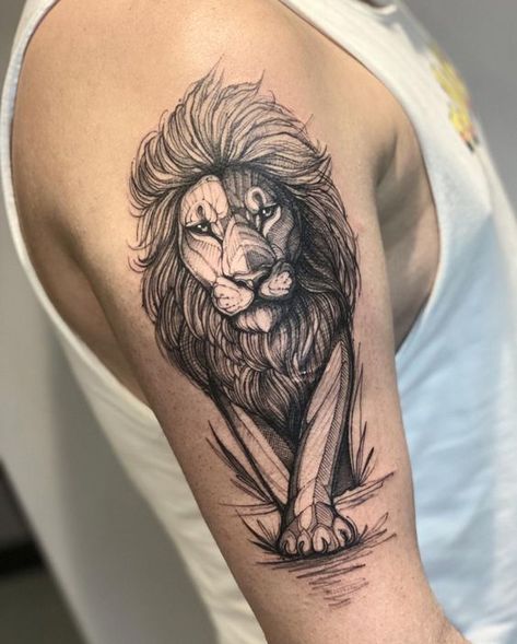 Want to get a lion tattoo but don’t know which design to choose? We gathered for you the 63 best lion tattoos for men and their meanings! Lion Tattoos For Men, Lion Shoulder Tattoo, Ma Tattoo, Lion Tattoo Sleeves, Wolf Tattoo Sleeve, Mens Lion Tattoo, Knight Tattoo, Lion Tattoos