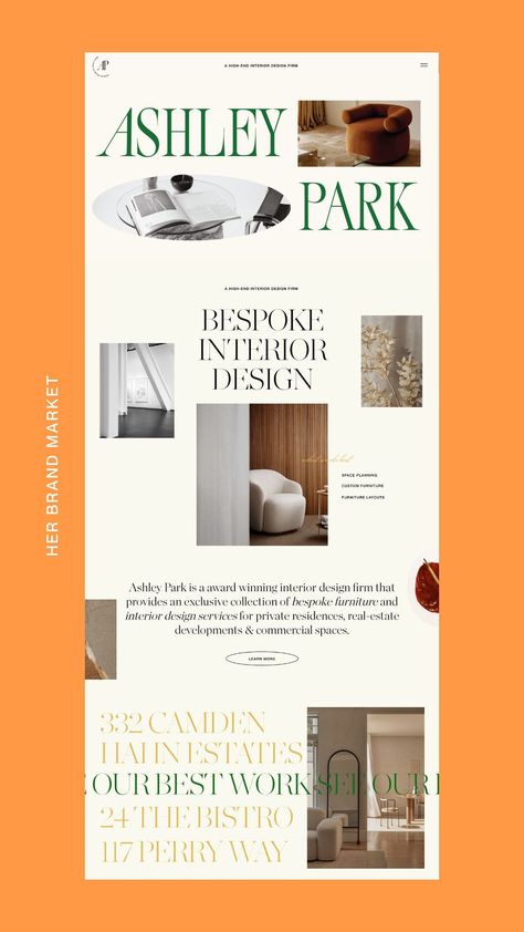 Editorial Interior Design, Interior Designer Website, Editorial Website, Ashley Park, Interior Design Template, Designer Website, Showit Website Design, Showit Template, Showit Website Template