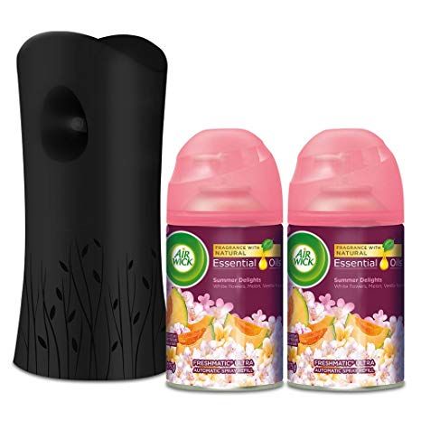 Air Wick Life Scents Freshmatic Automatic Spray Kit (Gadget + 2 Refills), Summer Delights, Air Freshener Air Wick, Fresh Fragrances, Natural Fragrances, Air Fresheners, Air Freshener, Starter Kit, Wax Melts, Household Items, Dish Soap Bottle