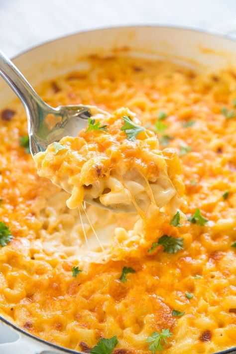 Creamy Three Cheese Skillet Mac and Cheese | The Kitchen Magpie 3 Cheese Pasta, Skillet Mac And Cheese, Skillet Pasta, Milk Street, Fudge Easy, Three Cheese, Cheese Pasta, Mac N Cheese, Dinner Dishes