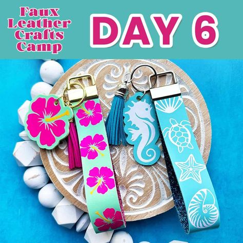 Faux Leather Crafts Camp - Amy Romeu Faux Leather Crafts, Event Giveaways, Svg Templates, Key Fob Wristlet, 25 Days Of Christmas, Key Fobs Wristlet, Craft Day, Leather Crafts, Christmas Hanukkah