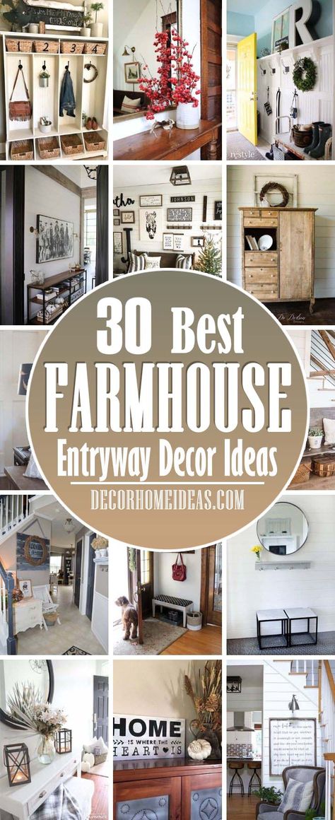 High Shelf Decorating Ideas Entryway, Farmhouse Front Entrance Entryway, Entry Way Farmhouse Decor Ideas, Vintage Farmhouse Entryway Ideas, Farmhouse Boho Entryway, Front Door Mudroom Entryway Farmhouse, Foyer Entryway Decor Ideas Farmhouse, Cottage Style Entryway Ideas, Wall Decor Foyer Entryway