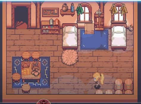 Pixel Bedroom, Pixel Art Bedroom, Pixel Furniture, Pixel Art Room, Elemental Warrior, Pixel Rpg Games, Pixel Room, 2d Rpg, Game Level Design