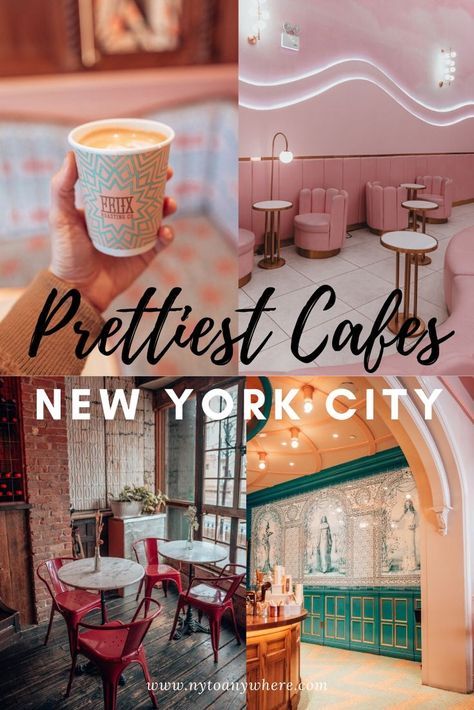 Nyc Checklist, Coffee Shops New York, Cafes In New York City, Nyc Cafes, Best Cafes In Nyc, Coffee Shops In New York, Coffee In New York, Fun Nyc Restaurants, Cutest Cafes