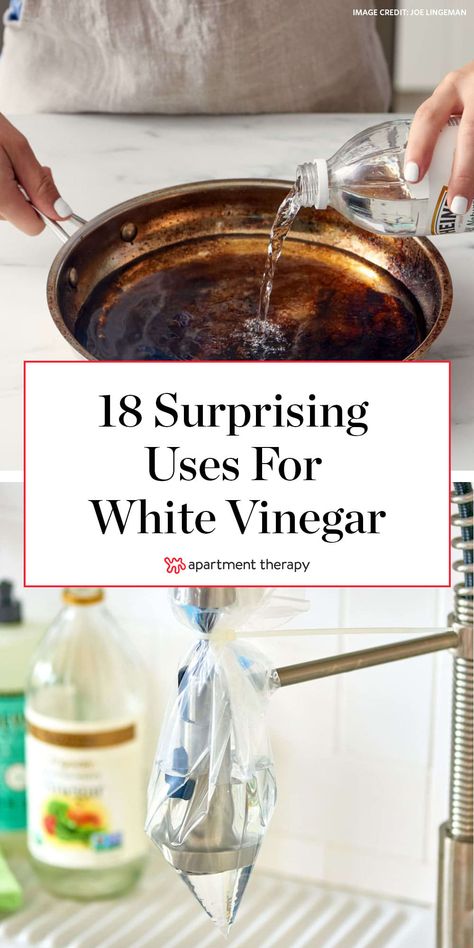 18 Uses for White Vinegar, Your Favorite Pantry Staple Uses For White Vinegar, White Vinegar Cleaning, Homemade Cleaners Recipes, Stain Remover Carpet, Vinegar Uses, Cleaner Recipes, Vinegar Cleaning, Distilled White Vinegar, Household Cleaning Tips