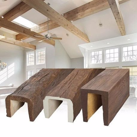 Realistic Faux Wood Beams Artificial Beam Ceiling, Rustic Faux Beams, Beams Covering Ideas, Fake Foam Beams, Styrofoam Wood Beams, Faux Foam Beams, Styrofoam Beams Ceilings, False Beams Ceilings, Foam Beams Ceilings