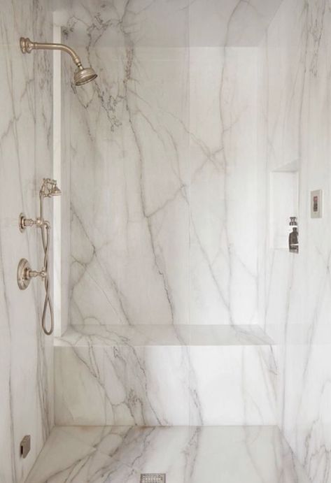 Doorless Master Shower Ideas, Marble Tile Bathroom Shower Master Bath, Master Bath Ideas Traditional, French Country Bathroom Floor Tile, Master Shower Large Tile, Large Panel Shower Tiles, Latest Bathroom Designs Master Bath, Large Format Tile Shower Wall Vertical, Wabi Sabi Master Bath