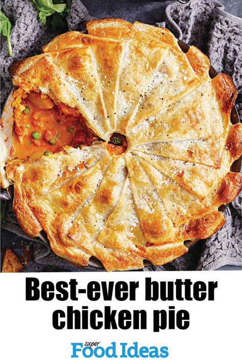 Butter Chicken Pie, Butter Chicken Pie Recipe, Butter Chicken Indian, Butterchicken Indian Recipe, Indian Butter Chicken Recipe Authentic, Indian Food Butter Chicken, Canteen Food, Chicken Makhani, Chicken Pie Recipe