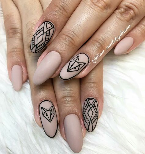 ***geometric nail Geometric Art Nails, Geometric Manicure, Geometric Nail Art Designs, Geometric Nails, Fox Nails, Geometric Fox, Geometric Nail Art, Romantic Nails, Fall Nail Art Designs