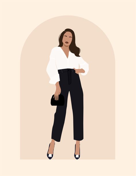 Minimalist Fashion Illustration, Modern Woman Illustration, Woman Illustration Wallpaper, Prison Drawings, Girl Boss Outfit, Faceless Portraits, Digital Fashion Illustration, Minimal Illustration, Sisters Photoshoot Poses