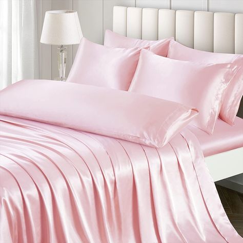 My favorite sheets ever!
ENJOY AFFORDABLE LUXURY SATIN SHEET SET - Full Size Satin Sheets Set Including 1 Deep Pocket Fitted Sheet (54"x75"+15"), 1 Flat Sheet (81"x92"), 4 Queen Pillowcases (20x30"), 1 Body Pillowcases (20"x54"). Compared with other fabrics, the silky satin sheet fabric is beneficial to reduce the adhesion of dust and can resist wrinkles and stains.
THE FEELING LIKE NEVER BEFORE Satin Bed Sheets, Satin Bed, Bed Sheets Set, King Size Sheets, Satin Bedding, Girl Bedrooms, Satin Sheets, King Sheets, Queen Sheets