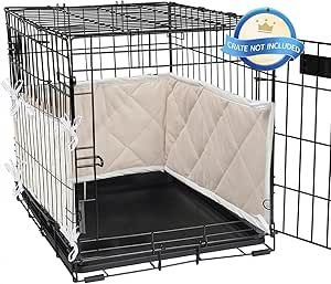 Dog Crate Bumpers for Inside Crate-with Ties，Apricot Dog Crate Training Pads, Create a Safe and Comfortable Crate, Dog Tail Protector (Bumper Only, Crate Not Included) 36"X24"X10" Dog Crate Training, Crate Training Dog, Be Quiet, Grey Dog, Happy Tails, Pen Accessories, Crate Training, Medium Sized Dogs, Dog Crate