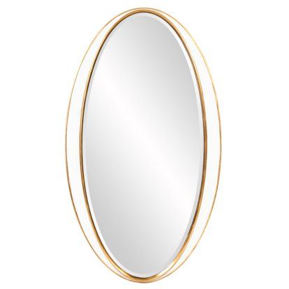 Elizabeth Austin Rania Wall Mirror - 28W x 49H in. | Hayneedle Gold Trim Walls, Champagne Mirror, Decorative Mirrors, Contemporary Wall Mirrors, Oval Mirror, Mirrors For Sale, Antique Lighting, Framed Mirror Wall, Kitchen Wall Decor