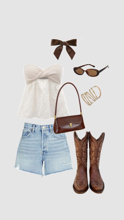 Country concert, country outfit, cute outfit, country, outfit ideas, concert outfits, summer outfits, country outfit ideas Luke Combs, Country Concert Outfit, Concert Outfits, Country Concert, Tan Boots, Country Concerts, Summer Fits, Country Outfits, Concert Outfit