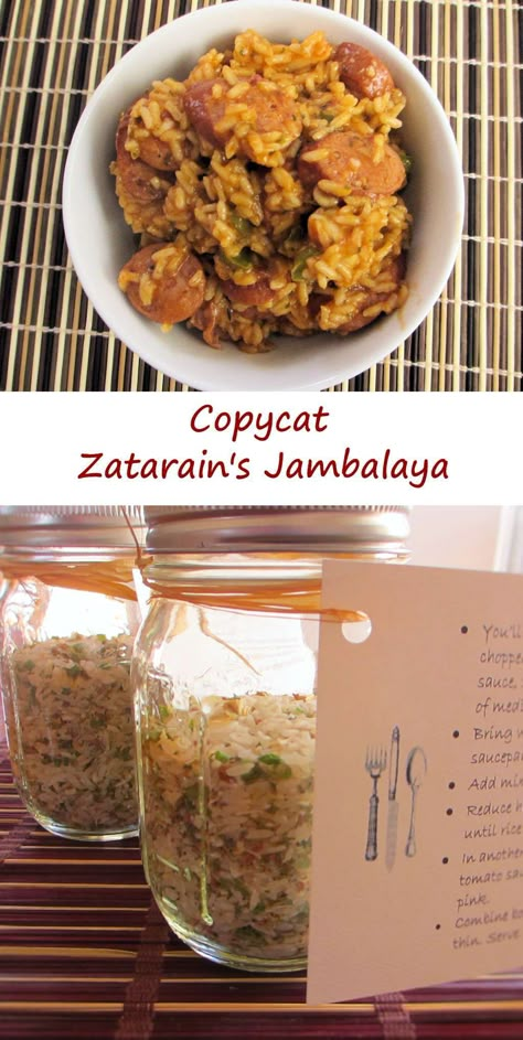 Zatarans Jambalaya, Zatarains Jambalaya, Homemade Jambalaya, Jambalaya Rice, Homemade Dry Mixes, Homemade Pantry, Jambalaya Recipe, Mason Jar Meals, Andouille Sausage