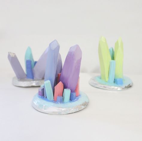 Crystal Ideas, Crystal Rocks, Foam Clay, Baked Clay, Geode Ring, Pottery Inspo, Diy Jewelry Holder, Baking Clay, Colour Colour