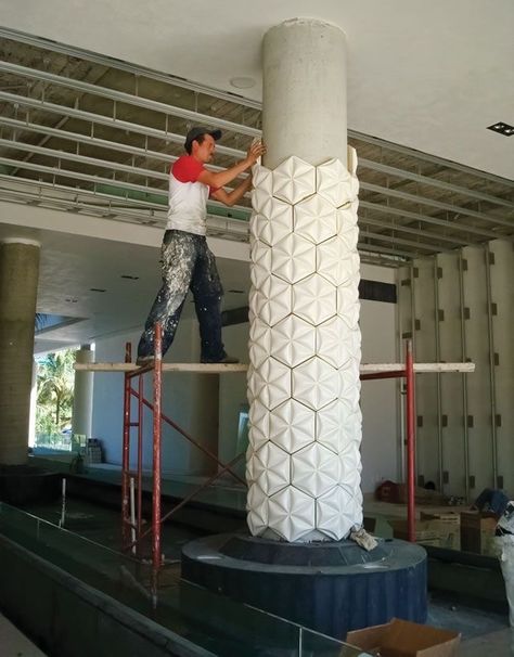 Piller Design Columns, Interior Columns Ideas, Column Design Interior, Pillar Design Interior, Column Decoration Ideas, Interior Pillars, Column Decor, Columns Interior, Column Cladding