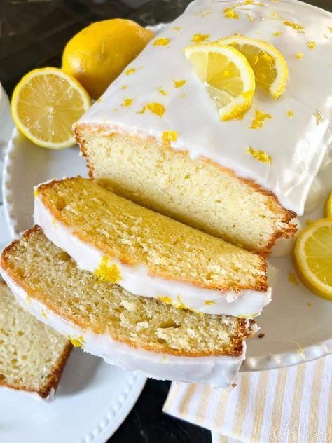 Love lemon desserts? This copycat recipe for Starbucks Iced Lemon Loaf is moist, tender, and buttery with the perfect bright lemon flavor! Starbucks Iced Lemon Loaf, Iced Lemon Loaf, Starbucks Lemon Loaf, Starbucks Lemon, Lemon Loaf, Lemon Flavor, Lemon Extract, Lemon Desserts, Classic Southern