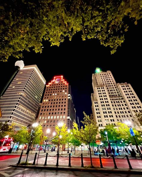 Downtown Providence autumn night 09-2022 Providence College, Downtown Providence, College Photos, Aesthetic College, East Coast Travel, Providence Rhode Island, College Experience, Autumn Night, Providence Ri