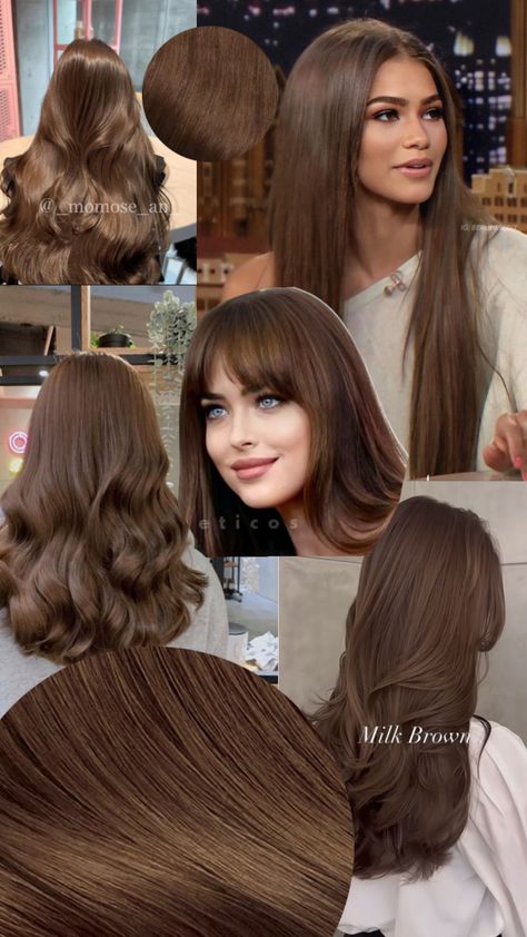 Entre chocolate con cobrizo pero NO un 5-7 Dark Autumn Hair Color Chart, Honey Brown Hair On Tan Skin, Shades Of Brown Hair Color Chart, Brown Latte Hair, Light Brown Chocolate Hair, Pelo Chocolate Claro, Level 6 Hair Color Brown, Priyanka Chopra Hair Color, Hair Coffee Color