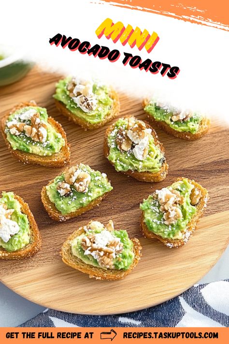 Discover the delicious world of mini avocado toasts! Perfectly crafted for brunch, appetizers, or a healthy snack, these bite-sized treats bring a burst of flavor to any gathering. Made with ripe avocados, fresh toppings, and your favorite bread, they are not only visually appealing but also nutritious. Elevate your culinary skills with creative variations, from classic toppings to unique combinations. Pin this for quick and easy recipes that will impress your family and friends! Mini Avocado Toast Appetizer, Mini Avocado Toast Brunch, Avocado Toast Appetizer, Mini Avocado Toast, Avocado Bites, Avocado Toasts, Brunch Appetizers, Avocado Toast Recipe, Toast In The Oven